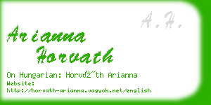 arianna horvath business card